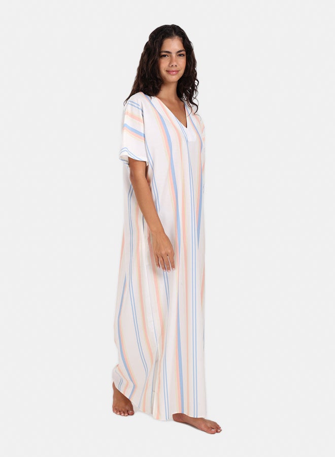 Carina Striped Cotton Nightgown - Image 5
