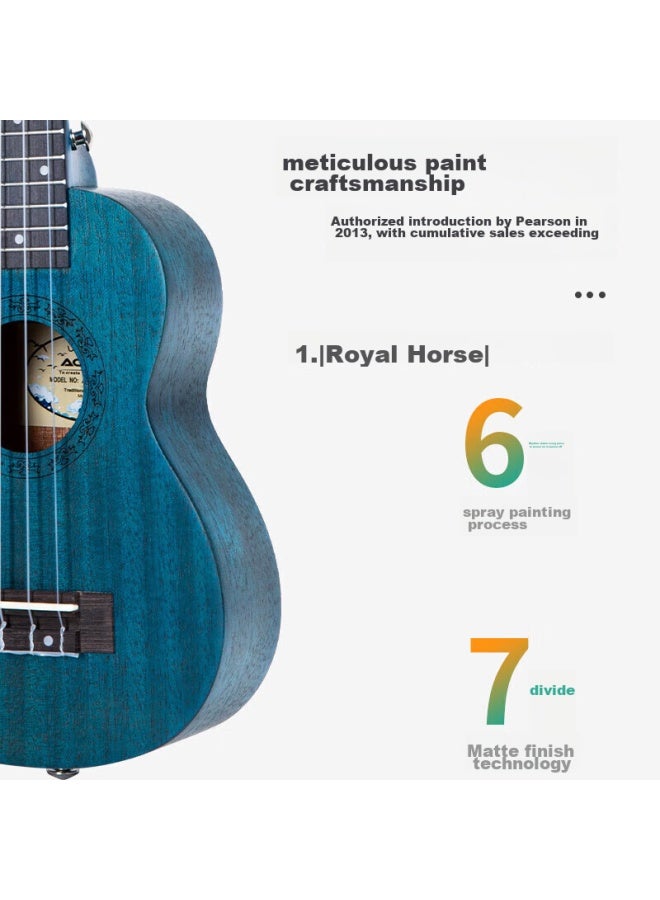 Aodsk Aus-p06gr Ukulele For Men, Women, Students And Children Beginners 21-inch Small Guitar Teal Blue Color - Image 3