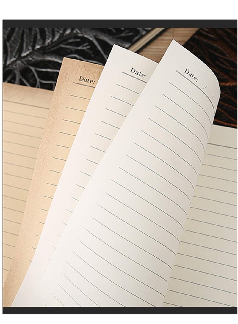 KASTWAVE Vintage Leather Travel Lined Ruled Hardback Diary Embossed Writing A5 Notepad - 200 Pages, Unique Birthday Anniversary Gift - Image 2