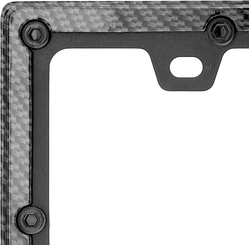 Harrier Hardware إطار لوحة ترخيص السيارة المعدني المصبوب من هارير، أسود من ألياف الكربون يتناسب كل مناخ - Image 2