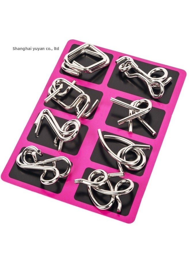 null - Nine-chain Full-suit Intelligence Unblocking Children Primary School Students High IQ Adult Toys Kongming Luban Lock-color:Intellectual Deduction 15 Pieces B - Image 1