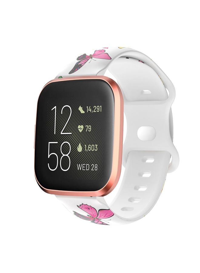 Replacement Strap For Fitbit Versa Printing Butterfly Buckle Silicone Watch Band Colorful Butterflies
