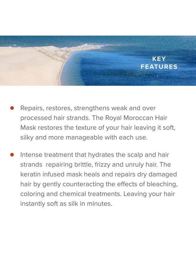 Royal Moroccan Hair Mask Treatment for Dry Hair - Moisturizing, Repairs, Restores Strength 250 ml / 8.45 fl.oz, Argan Oil for Color Treated, Frizzy Hair - Image 4