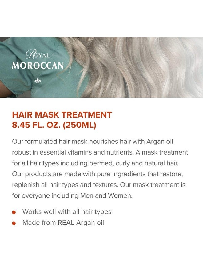 Royal Moroccan Hair Mask Treatment for Dry Hair - Moisturizing, Repairs, Restores Strength 250 ml / 8.45 fl.oz, Argan Oil for Color Treated, Frizzy Hair - Image 2