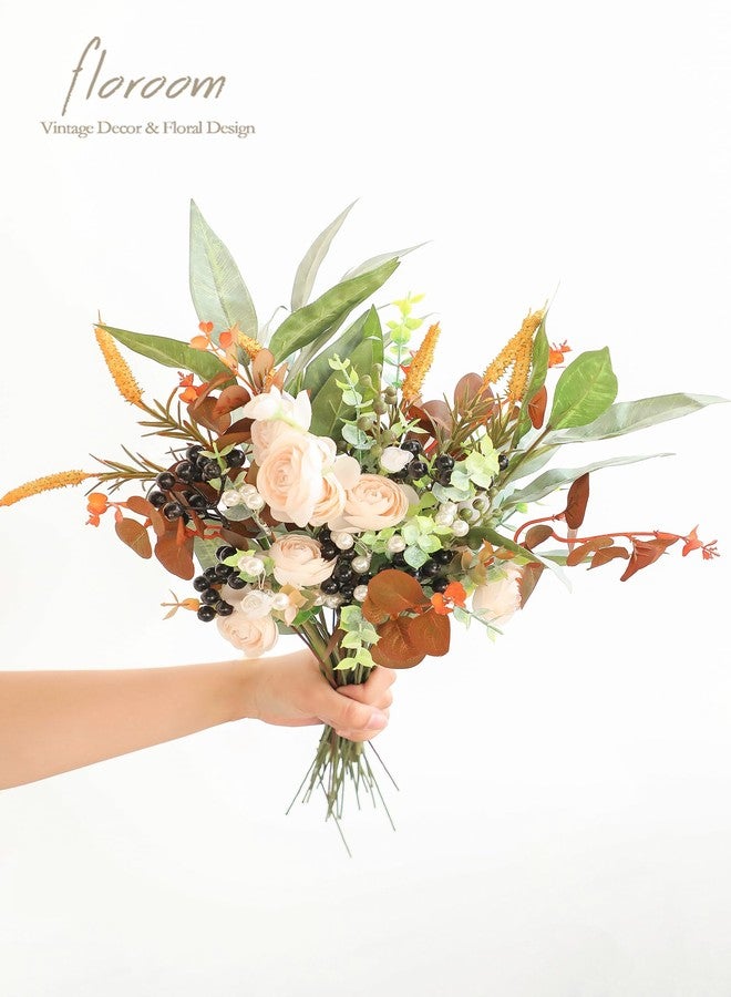Floroom Artificial Greenery Stems Box Set, 41pcs with 7 Kinds of Faux Flowers Picks for DIY Bridal Bouquets Wedding Floral Arrangement Table Centerpieces, Terracotta & Cream - Image 5