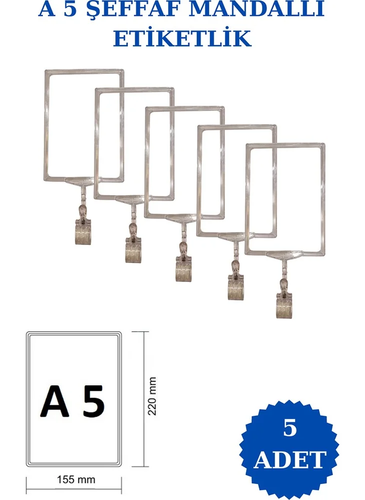 İstanbul Manken Istanbul Model 5 Pieces A5 Latch Shelf Tag Basket Tag Framed Tag Holder Donkey Hanger Tag