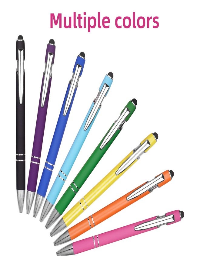 RANBOS Ballpoint Pen Metal Soft Stylus Pen for Touch Screens，Retractable Tactile Turn Pen，Bulk Pens for Gifts Office Essentials，Medium Point，Black Ink (5 Pink) - Image 5