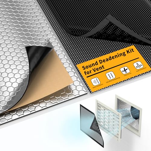 LBG Products Sound Deadening Kit,Sound Deadening Mats and 10 x 14inch Mesh AC Vent Covers for Vibration Dampening Noise Insulation,Sound Deadener and Air Vent Cover for Registers,Grilles & Vents,Black - Image 1