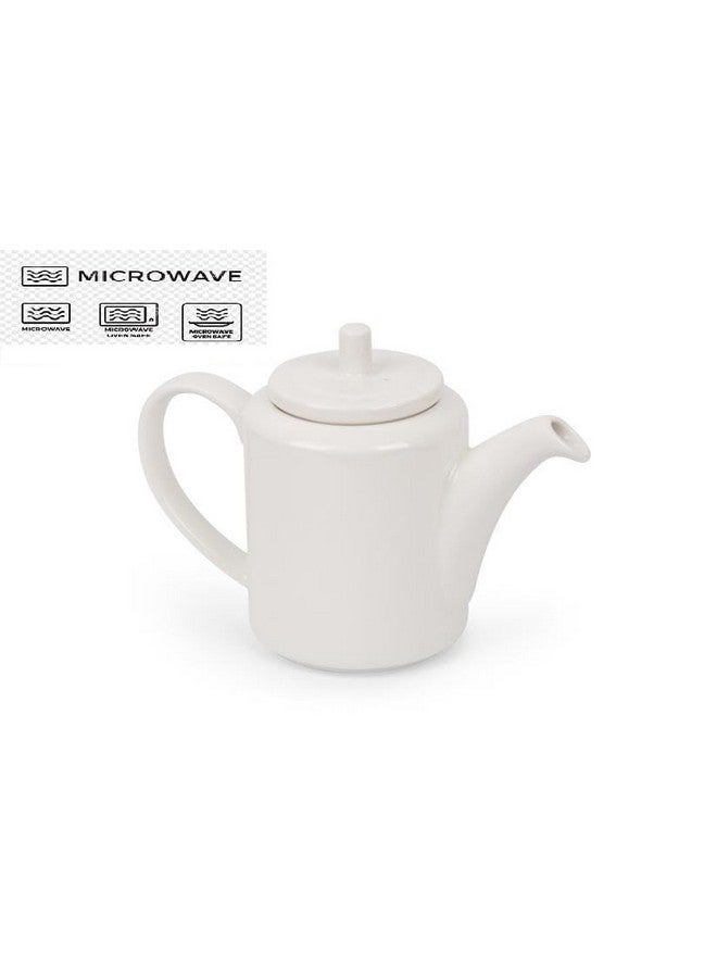 Mirakii White 800 ml 1 Piece Porcelain Ceramic Kettle or Tea, Coffee and Milk Pot with Locking Lid and Handle, Without Strainer - Image 5