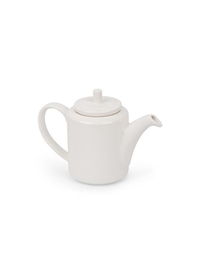 Mirakii White 800 ml 1 Piece Porcelain Ceramic Kettle or Tea, Coffee and Milk Pot with Locking Lid and Handle, Without Strainer - Image 1
