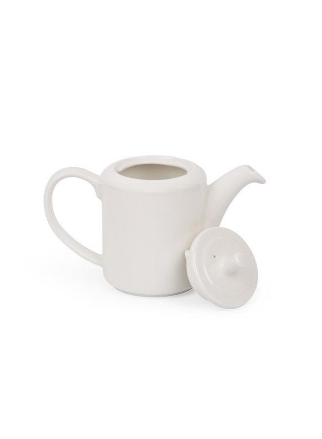 Mirakii White 800 ml 1 Piece Porcelain Ceramic Kettle or Tea, Coffee and Milk Pot with Locking Lid and Handle, Without Strainer - Image 3