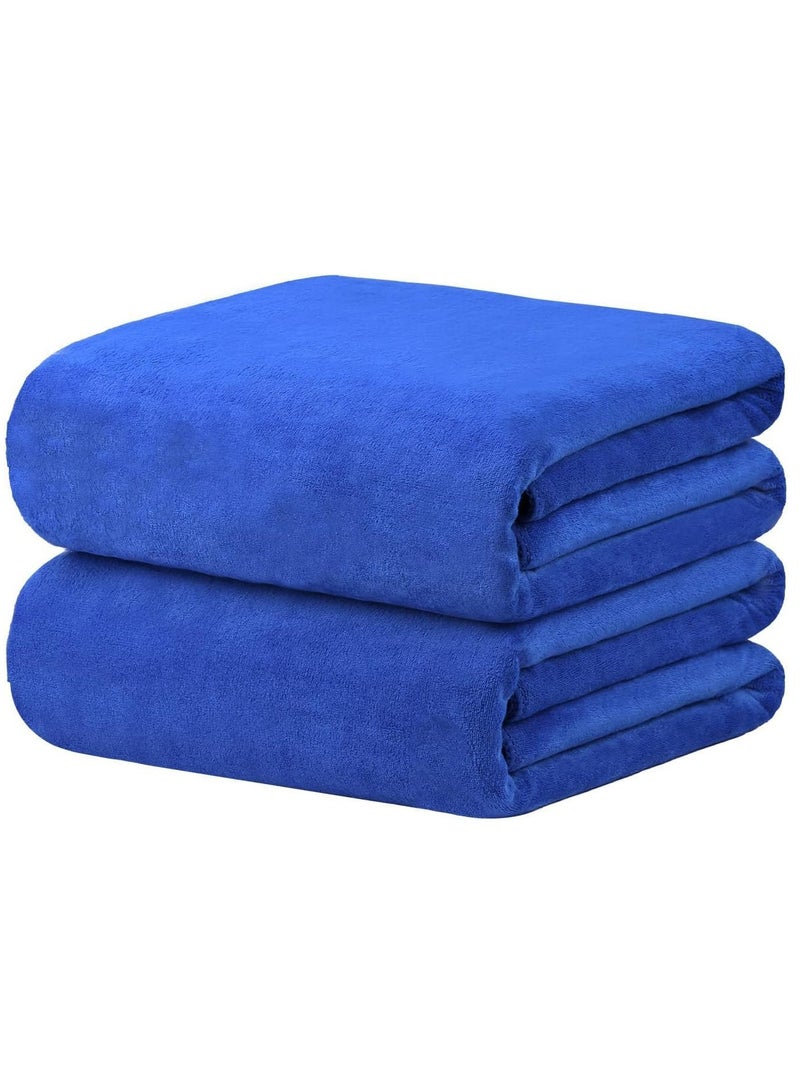 Fabienne 2-Piece Microfiber Bath Towel 70*140cm, Soft, Durable, Super Absorbent and Fast Drying, Blue  - Image 1