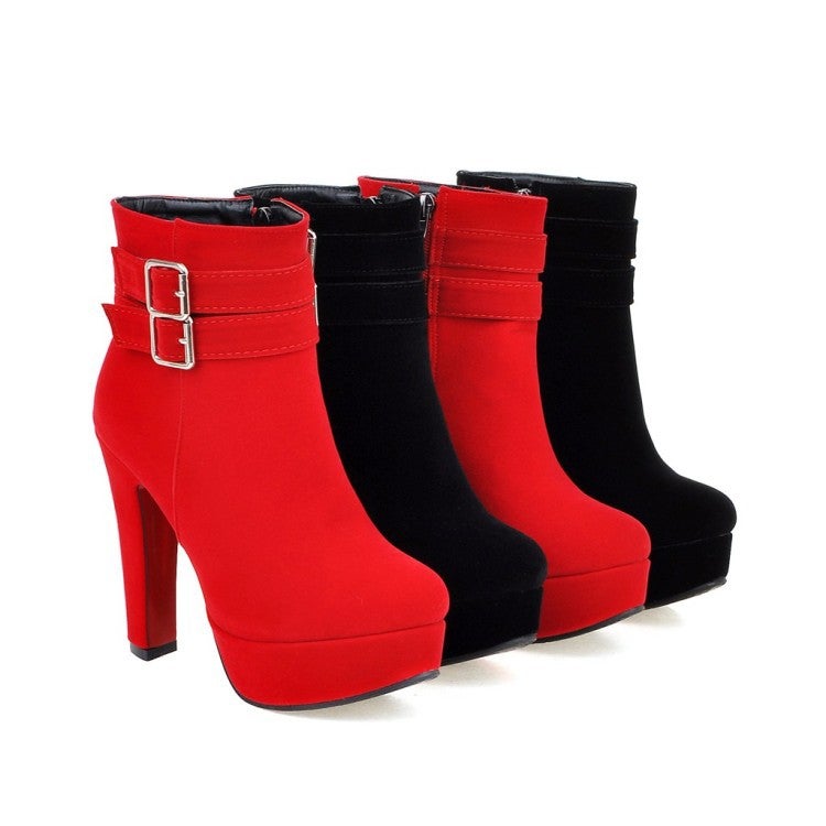 Women'S Boots Wedding Shoes Bridal High-Heeled Short Boots Small Size Boots 30-33 Large Size 40-48 - Image 3