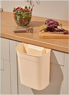 Generic Dunya Plastic Hanging Bucket Kitchen Cabinet Door Classification,Under Kitchen Sink Trash Bin Organizer. (Beige) 
