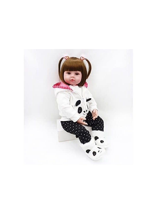 Nano Classic 18 inch Reborn Baby Doll CLoth body ,Silicone head , hand and leg Baby Doll Girl Toy- BLACK - Image 3
