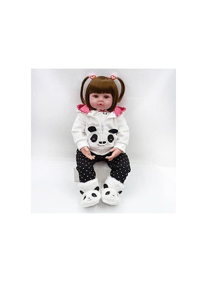 Nano Classic 18 inch Reborn Baby Doll CLoth body ,Silicone head , hand and leg Baby Doll Girl Toy- BLACK - Image 4