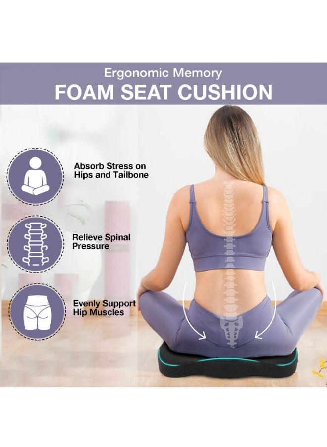 Allure Sphere Ergonomic Seat Cushion for Office Chair, Car & Home – Memory Foam with Orthopedic Support, Non-Slip Base & Washable Cover – Relieves Back, Hip & Tailbone Pressure – Portable Comfort Pad - Image 3