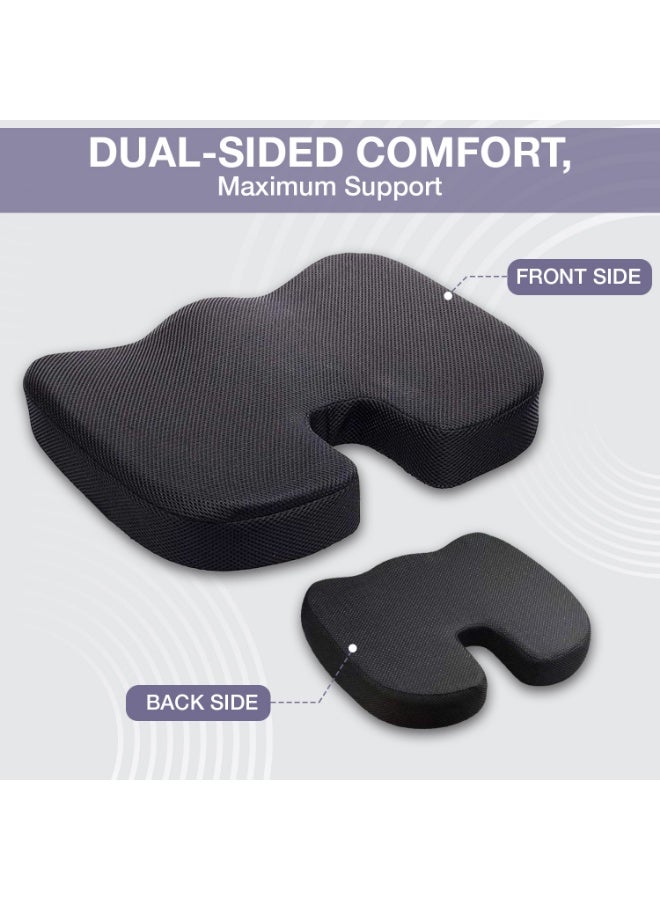Allure Sphere Ergonomic Seat Cushion for Office Chair, Car & Home – Memory Foam with Orthopedic Support, Non-Slip Base & Washable Cover – Relieves Back, Hip & Tailbone Pressure – Portable Comfort Pad - Image 4