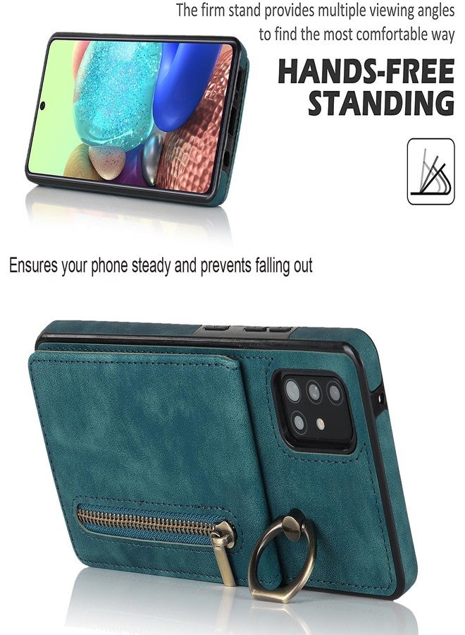 Asuwish Phone Case for Samsung Galaxy A51 5G/A 51 5G UW Verizon Wallet Cover with Tempered Glass Screen Protector and RFID Card Holder Ring Stand Leather Cell Accessories 51A G5 S51 Women Men Green - Image 5