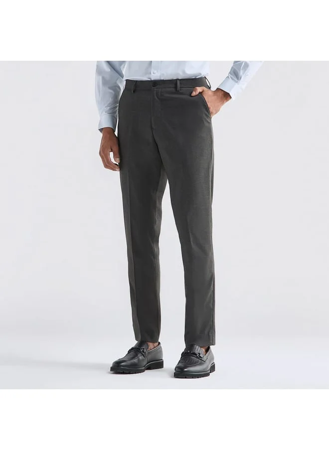 FAV Solid Slim Fit Trousers with Pockets