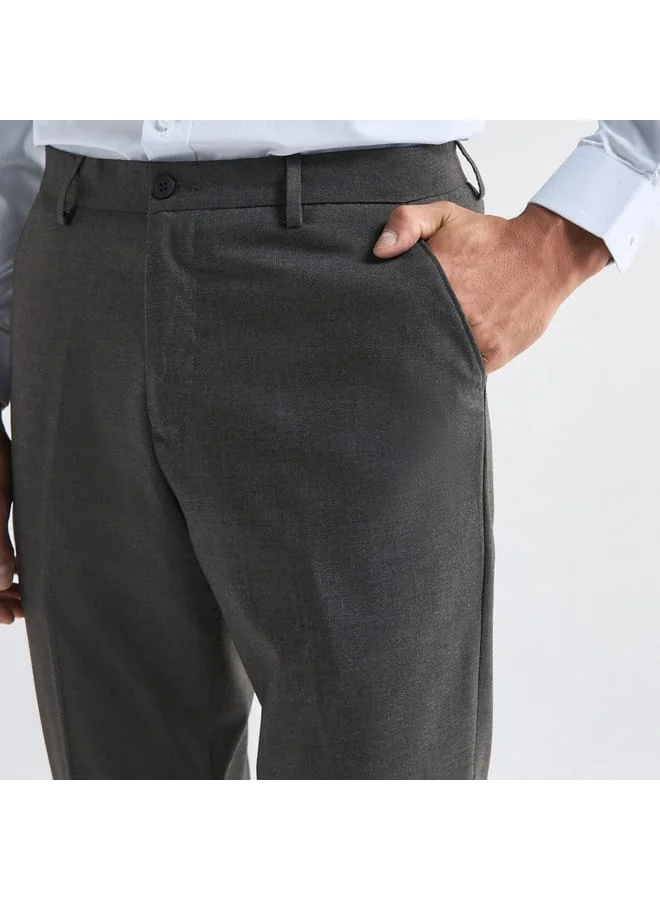 Splash FAV Solid Slim Fit Trousers with Pockets