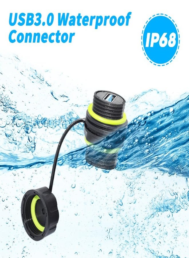 ELifeApply Waterproof Panel USB Connector, Waterproof IP68 USB 3.0 Panel Mount Connector, Female to Female, Bulkhead Extension Adapter, YPM20 2 PCS Pack - Image 2