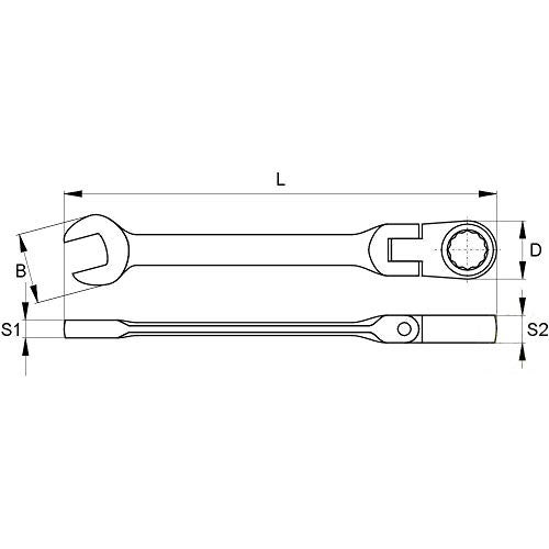 Yato Combination Ratchet Wrench YT-01908 Spanner Set Tools Kit|Tool Set|Carbon Steel Spanner|Industrial Use|Tool Kit Set for Home|Toolkit|Spanner Kit|Combination Ratchet Spanner Set | 8mm - Image 2