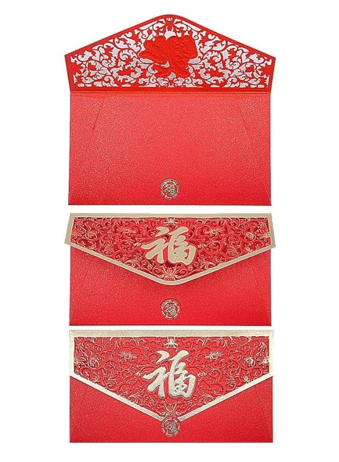 بطاقات مظروف红包 للاحتفال برأس السنة الصينية، مظروف حظ السنة التنينة، مظروف هدايا حمراء للعام الجديد 2024، مناسبة عيد الربيع وحفلات الزفاف، مجموعة 10 قطع. - Image 5