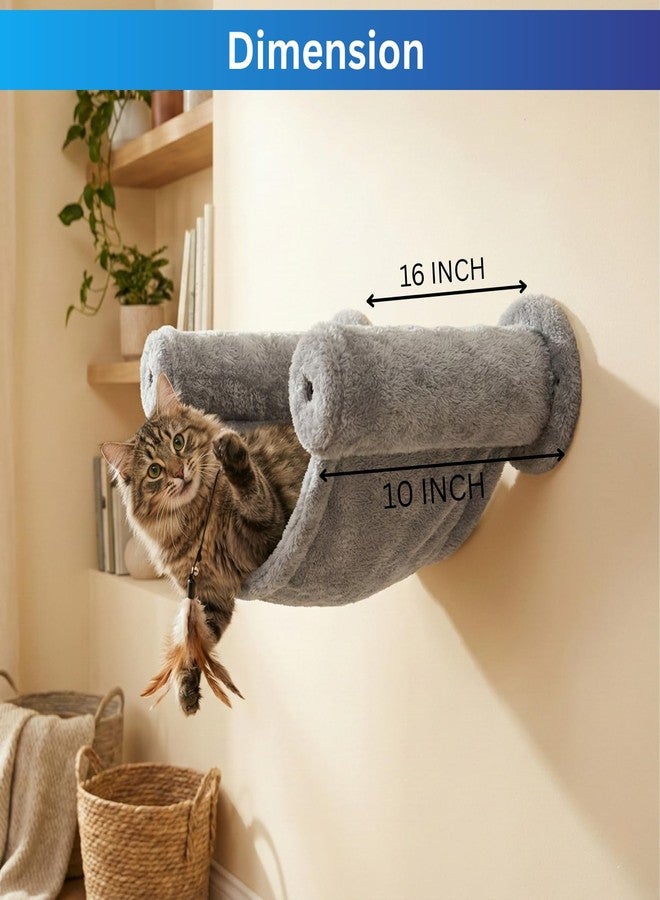FURRLOVERS Wall-Mounted Cat Hammock, Grey Plush Fabric, Strong & Secure, Ultra-Soft (16X11) FURR-154 (Grey) - Image 5