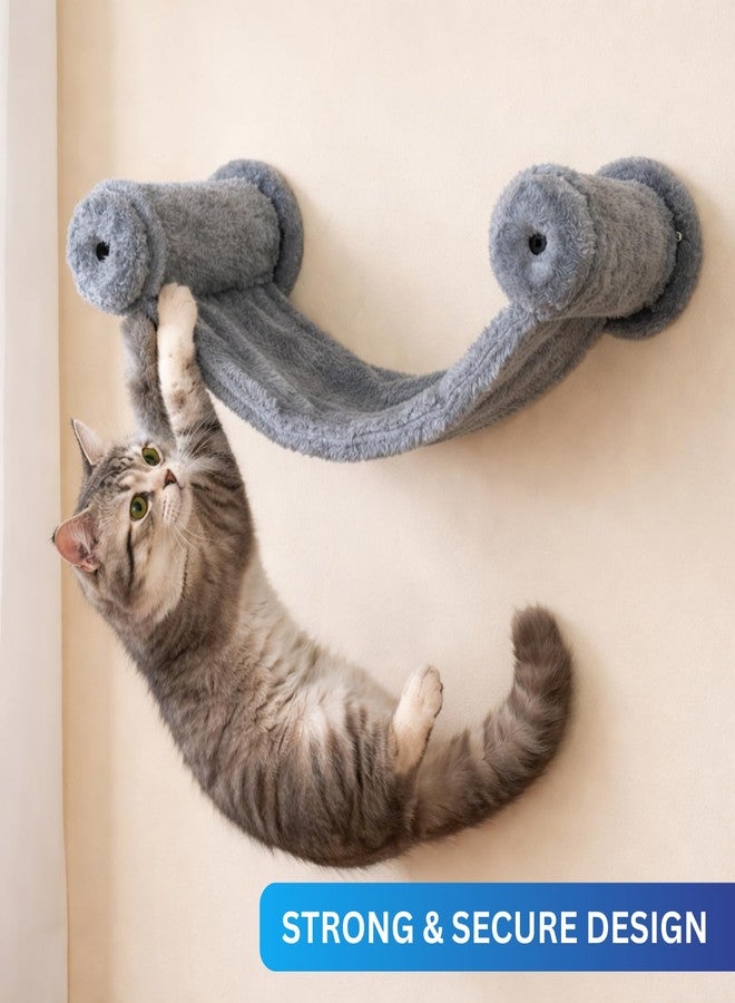 FURRLOVERS Wall-Mounted Cat Hammock, Grey Plush Fabric, Strong & Secure, Ultra-Soft (16X11) FURR-154 (Grey) - Image 2