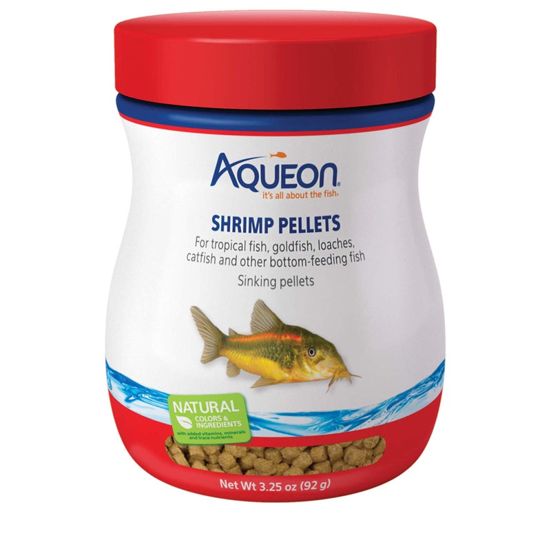 Aqueon Shrimp Pellets Sinking Food for Tropical Fish, Goldfish, Loaches, Catfish and Other Bottom Feeding Fish, 3.25 oz - Image 1