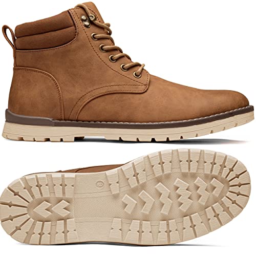 Vostey Men's Hiking Boots Waterproof Casual Chukka Boots for Men(BMY670B Yellow Brown 11) - Image 2