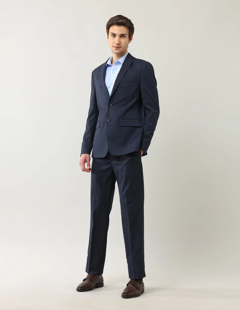 Arrow Navy Tailored Fit Dobby Suit for Men | Best Price UAE