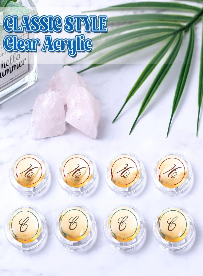 Dreyoo 8 Pcs Universal Index Buttons, Hot and Cold Faucet Index Buttons, Bathroom Faucet Knobs Replacement, Compatible with Delta/LDR/Delex/Peerless Two Clear Handles, 1-5/16 In. Diameter - Image 4