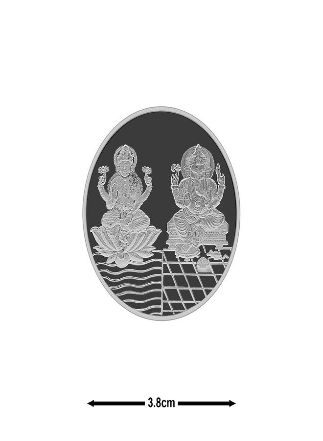 MAA SILVER من الفضة النقية 20 جرامًا لاكشمي/لاكشميجي وجانباتي/غانيشجي بيس عملة مستديرة مميزة شاندي سيكا مثالية كهدية للاستثمار في ديوالي دانتيراس (999 نقاء) (20 جرامًا) - Image 3
