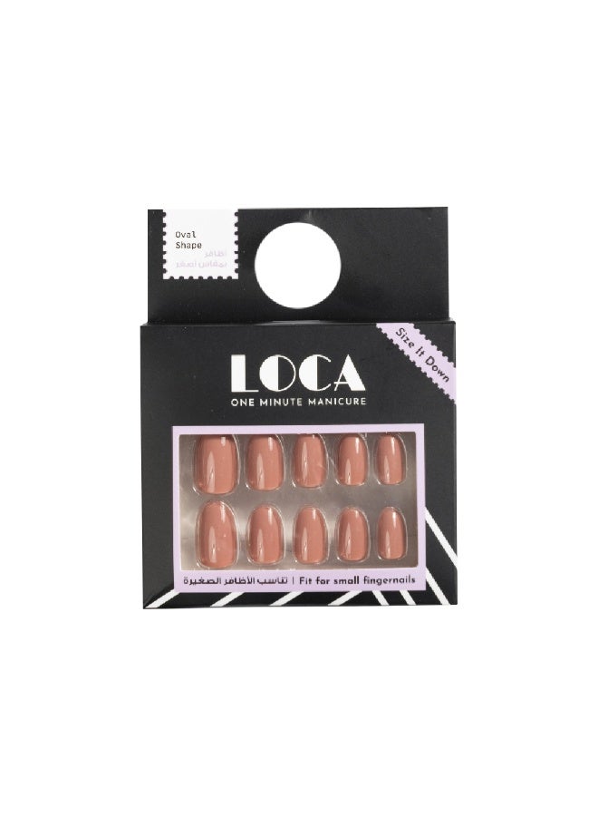 loca Small Nails #N6-Oval shape nude - Image 1