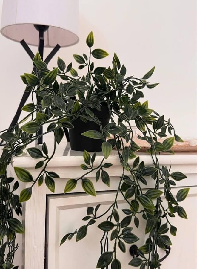 Artificial Hanging Plant with 9cm Pot 70cm Trailing Faux Greenery for Indoor Outdoor Wall Decor Waterfall Style Decorative Vine for Home Office Garden