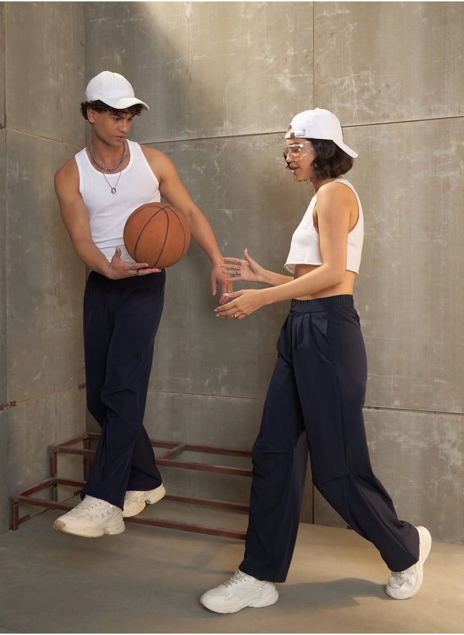 SASSAFRAS Solid Front Pleated Baggy Parachute Pants  - Image 3