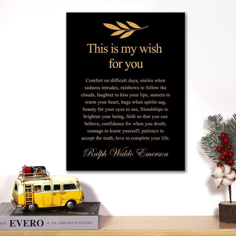 JerLoe Inspirational Gold Foil Canvas Wall Art - Image 5