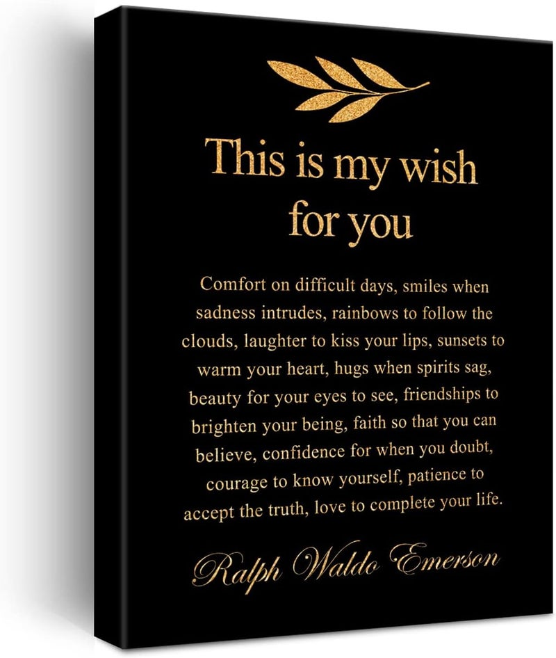 JerLoe Inspirational Gold Foil Canvas Wall Art - Image 1