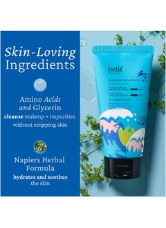 belif belif Aqua Bomb Hydrating Jelly Cleanser, Gentle Hydrating Face Wash, Mild Facial Cleanser,Good for Dryness, Uneven Texture, Gel-to-Foam Cleanser,For All Skin Types, Korean Skin Care  - Image 4