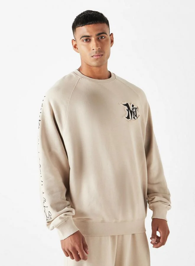 سبلاش فيڤ بلوزة رياضية بطبعة حروف وأكمام طويلة