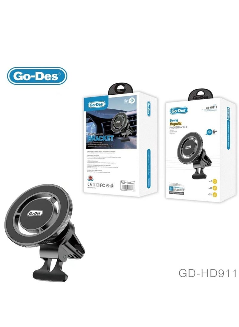 GO-DES Magnetic Car Phone Holder, Compatible with Magsafe Car Mount Mobile Holder for Car Air Vent Car Phone Mount Directly Use with iPhone 15/14/13/12 Series Compatible with Galaxy S23 S22 Z Flip 5 4 - Image 1