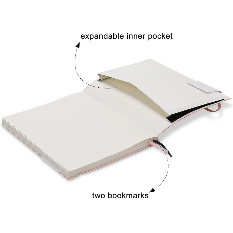 Wiisdatek B5 College Ruled Notebooks - 2 Pack B5 Large Journal Notebooks with 376 Numbered Pages,100gsm Thick Lined Paper,Soft PU Leather Cover,7.6 X 10 inch(BLACK) - Image 5