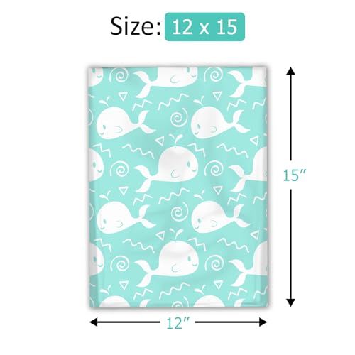 Pro Supply Global 12x15 (50) Blue Whales Designer Poly Mailers Waterproof Self Sealing Tear Resistant Polymailers Shipping Envelopes Premium Printed Bags For Small Businesses - Image 3