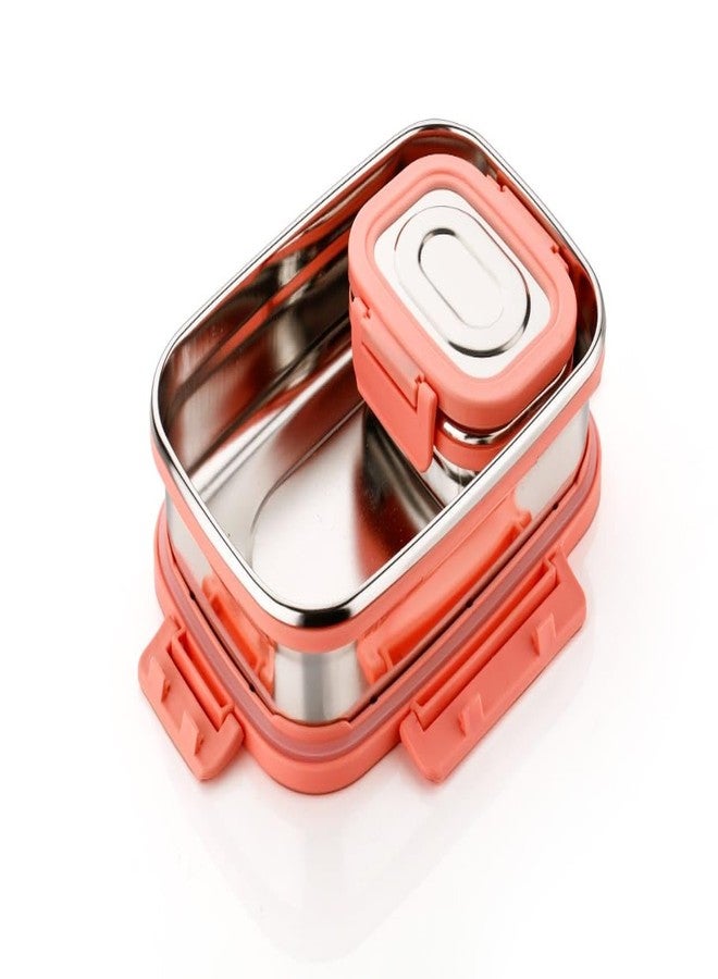 KITCHOOK Colorful Stainless Steel Food Container Set | Office & School Lunchbox with 3 Sections - Image 1