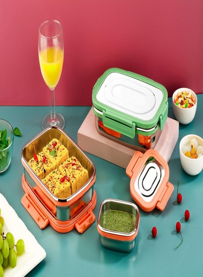 KITCHOOK Colorful Stainless Steel Food Container Set | Office & School Lunchbox with 3 Sections - Image 3