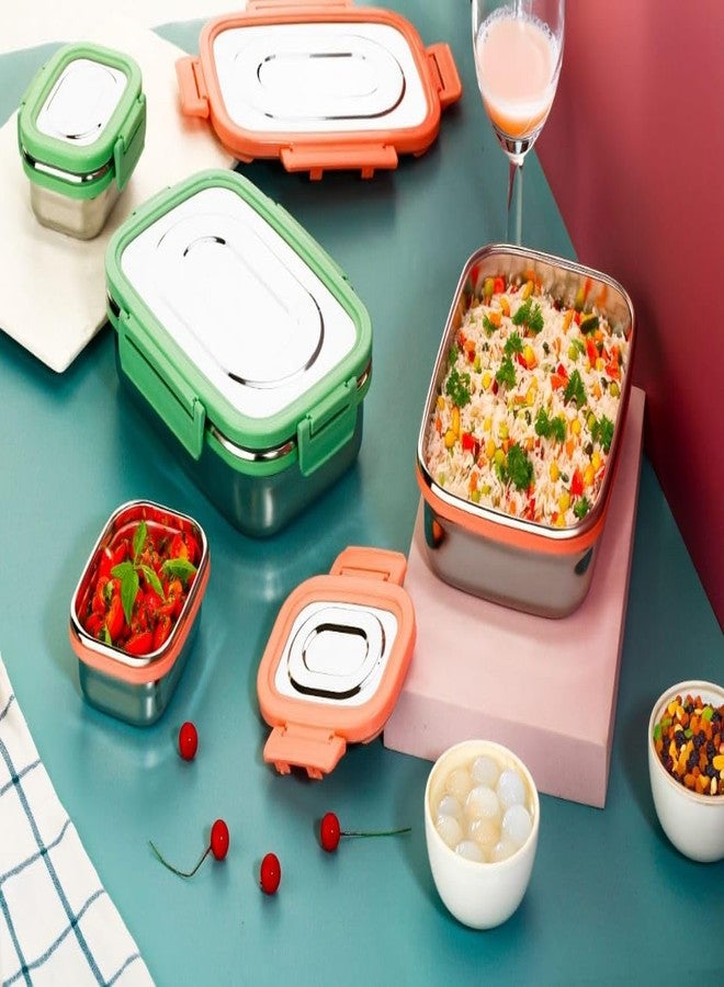 KITCHOOK Colorful Stainless Steel Food Container Set | Office & School Lunchbox with 3 Sections - Image 4