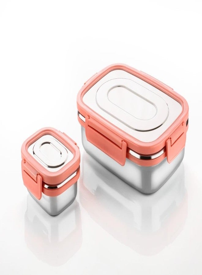 KITCHOOK Colorful Stainless Steel Food Container Set | Office & School Lunchbox with 3 Sections - Image 2