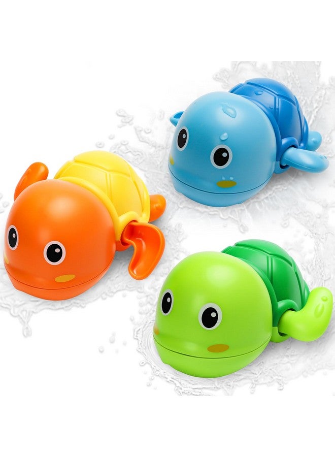 TOHIBEE Bath Toys, Cute Swimming Turtle Baby Bath Toys for Toddler 1-3, Water Pool Floating Wind Up Toys for 1 Year Old Boy Girl Gifts, Infant Toddlers Kids Bathtub Toys, 3 Pack - Image 2